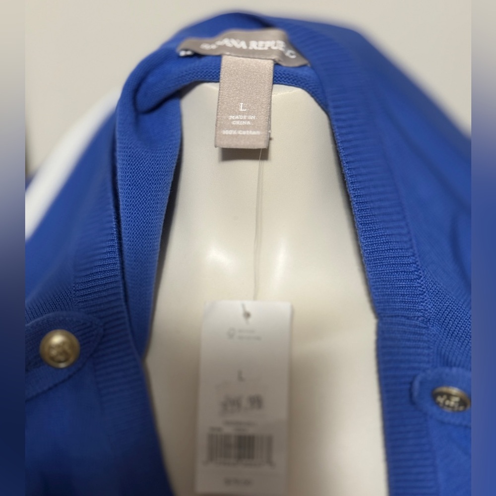 Banana Republic Blue and White Striped Sweatshirt - Picture 3 of 3